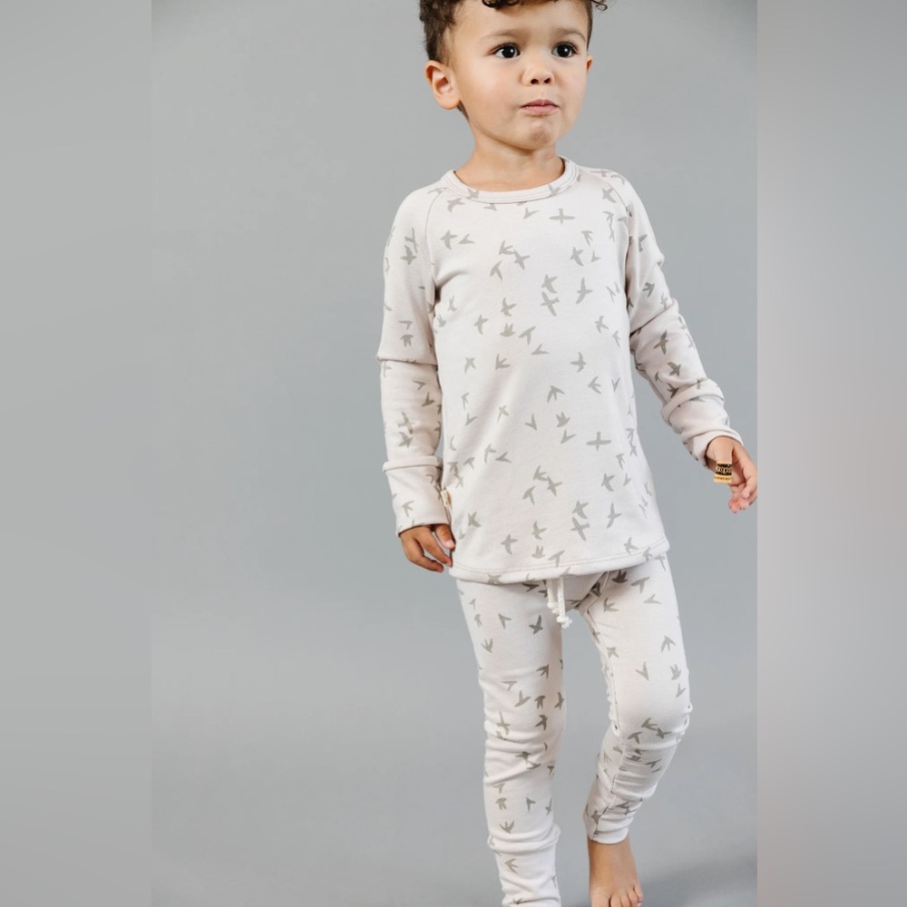 Childhoods Knit Jogger Set | Birds Mushroom